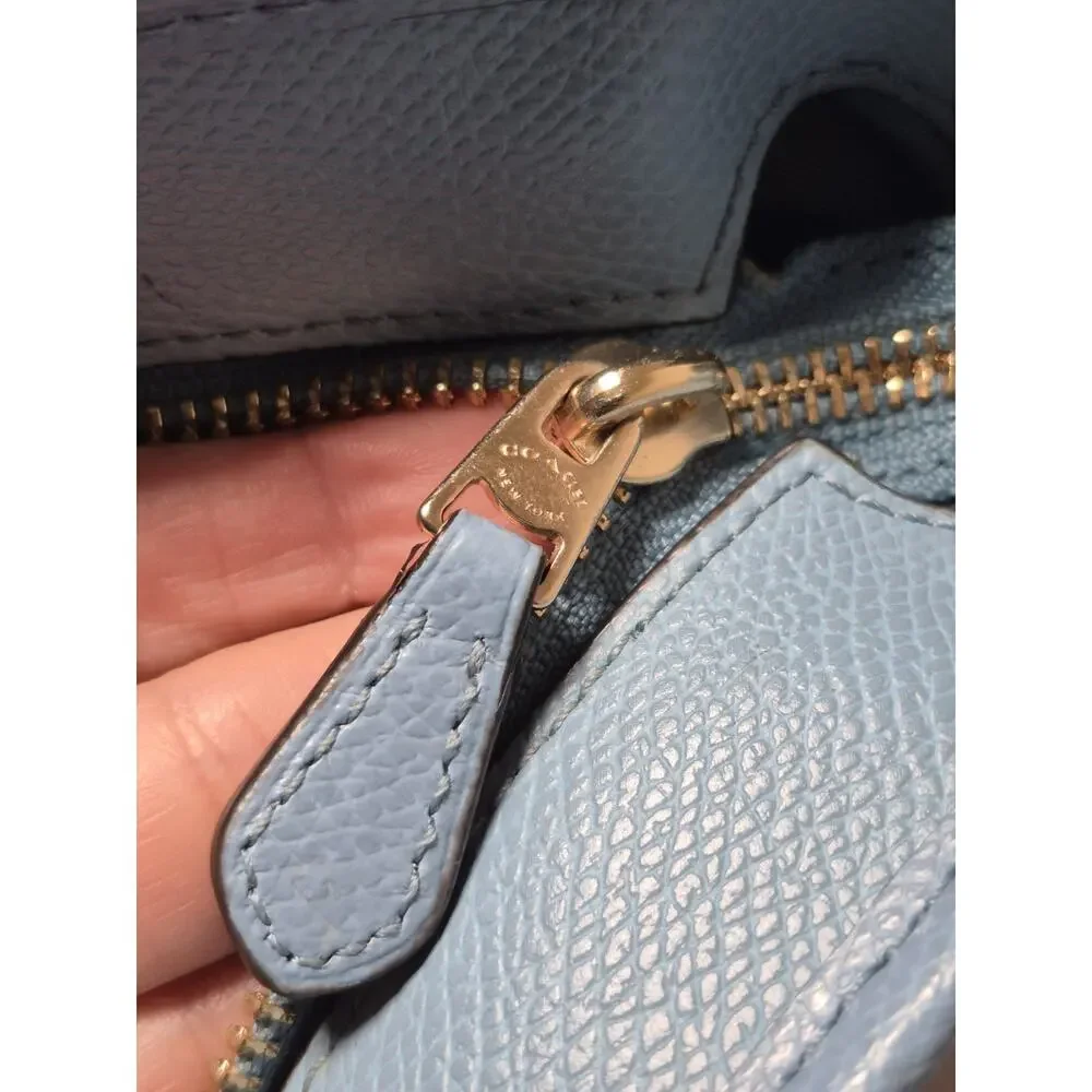 💥 Coach City Zip Leather Women's Tote - Powder Blue Purse Handbag Shoulder Bag